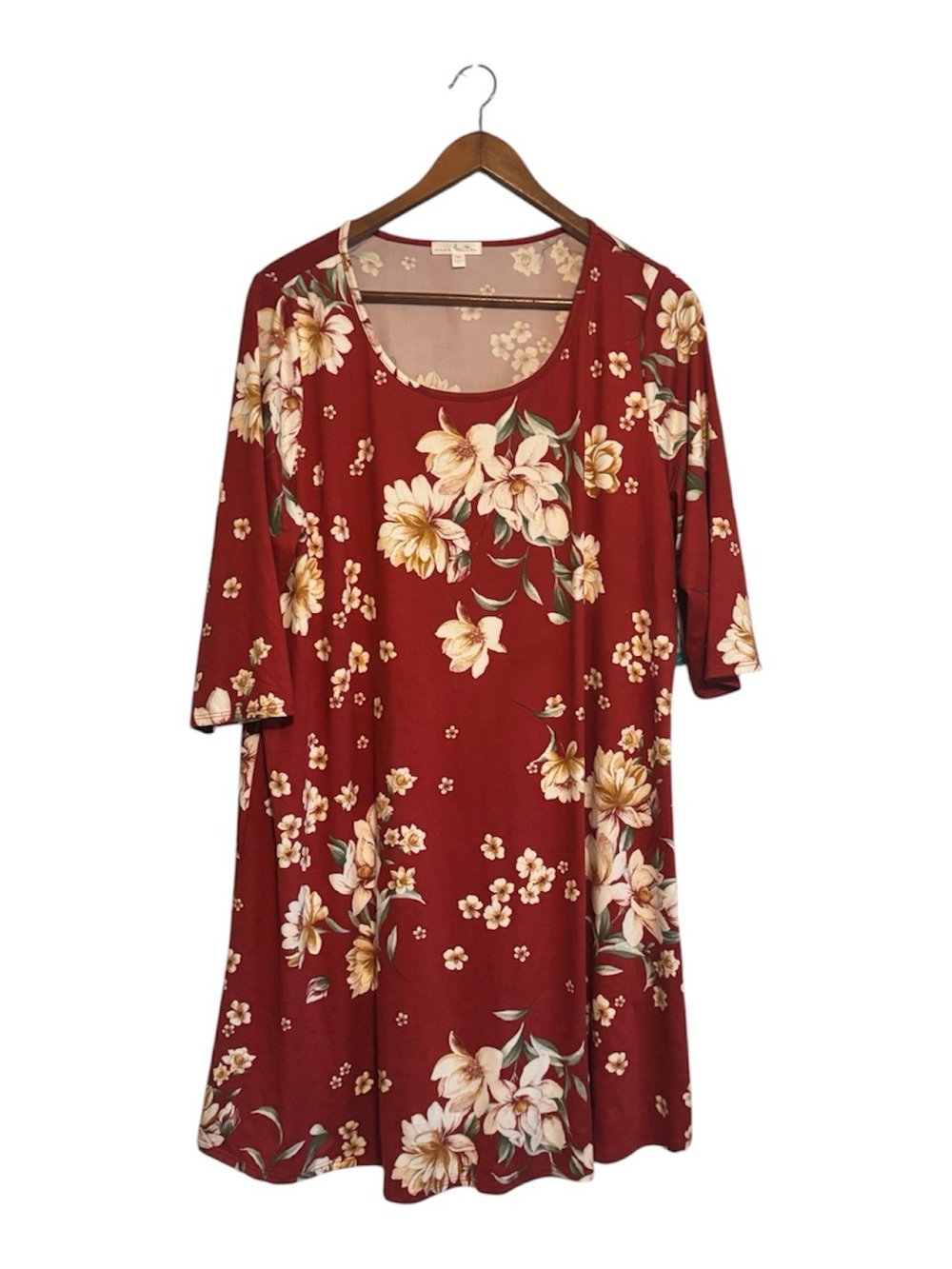 Nine Britton NWT Stitch Fix Plus Size Red Orange Floral Boho Skylee Summer Dress